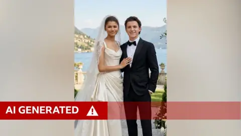 BBC An AI created image of Zendaya and Tom Holland getting married