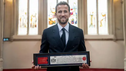 PA Media Harry Kane receives the Freedom of the City of London