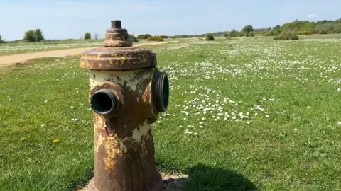 US style fire hydrant in open field where US base used to be