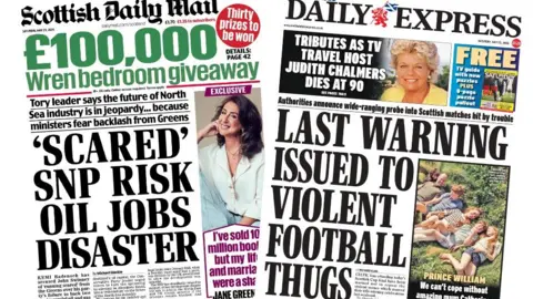 Scottish Daily Mail and Scottish Daily Express front pages