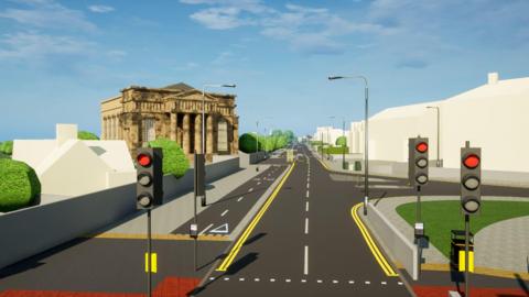 An artist impression of what the cycle lane could look like