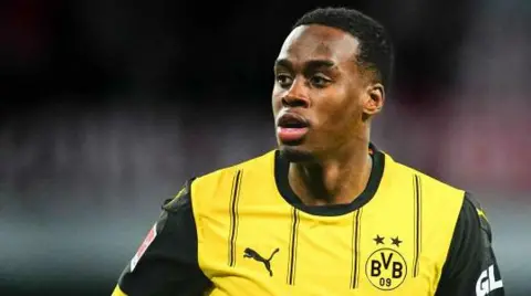 Jamie Gittens playing for Borussia Dortmund