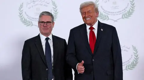 Getty Images Keir Starmer pictured alongside Donald Trump