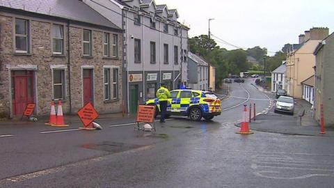 Garda (Irish police) car at scene of Donegal crash