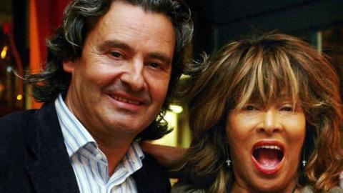 Tina Turner and Erwin Bach smiling together in 2006