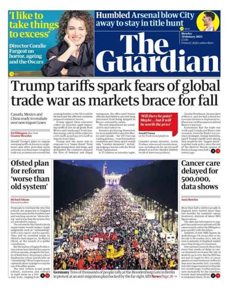 The Guardian front page