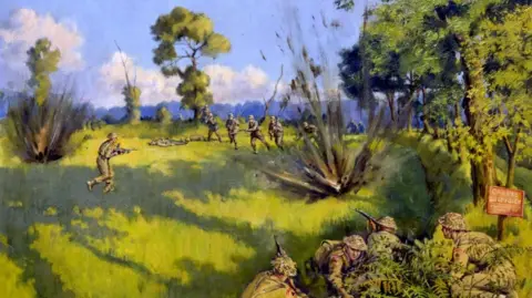 Royal Norfolk Regimental Museum Painting depicting Bates' charge