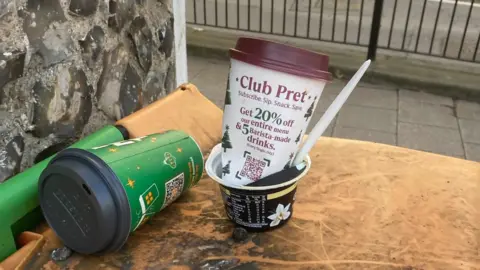 BBC Litter on bin in Canterbury