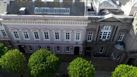 BBC Aerial of government building in St Helier