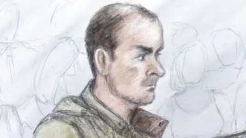 A courtroom sketch of Ashley Griffith