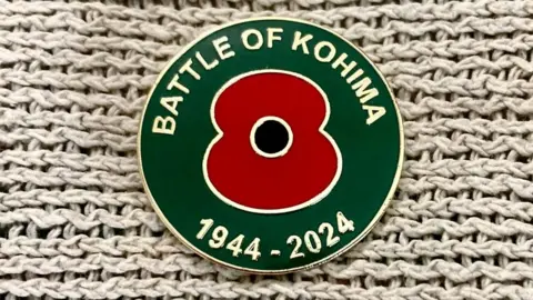 Brian Farmer/BBC Battle of Kohima 1944-2924 poppy pin badge