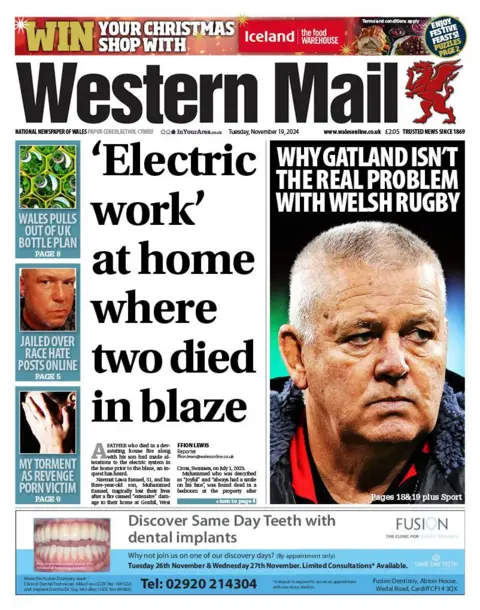 Western Mail Front page of the Western Mail