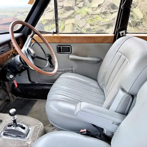 The interior of a vintage car