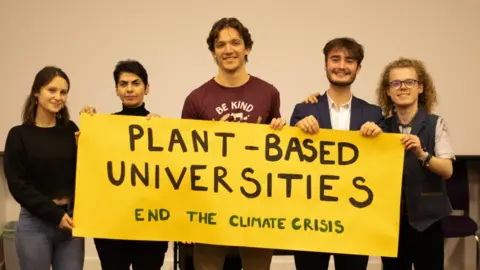 Plant-Based Universities Students campaigning for plant-based catering