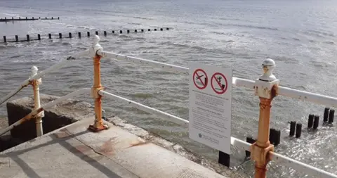 East Riding of Yorkshire Council Warning signs in Bridlington