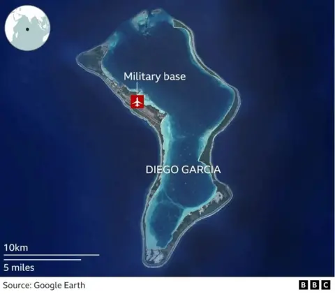 Map showing Diego Garcia military base
