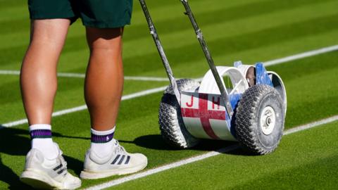 Court preparation at Wimbledon