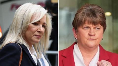 Composite image of Michelle O'Neill and Baroness Arlene Foster