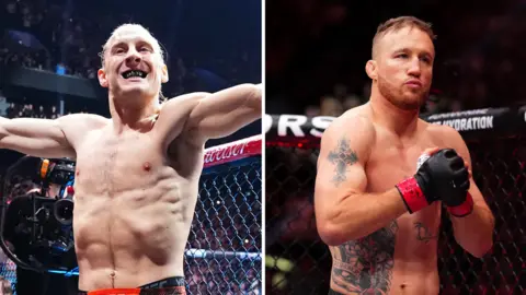 A split picture of Paddy Pimblett and Justin Gaethje