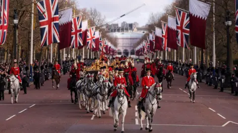 PA Media Qatari state visit carriage procession up the Mall