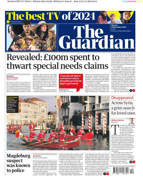 The Guardian front page