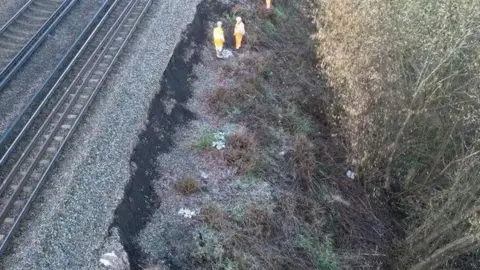 Network Rail Rail landslip