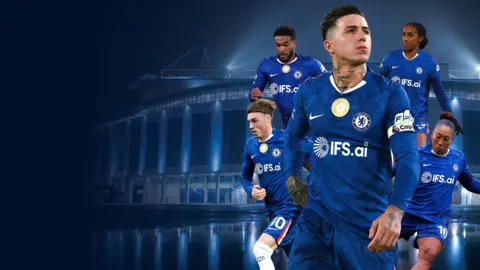 Promotional image that accompanied the announcement featuring Enzo Fernandez, Cole Palmer, Lauren James, Reece James and Naomi Girma