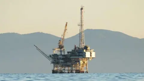 Offshore oil platform off the California coast