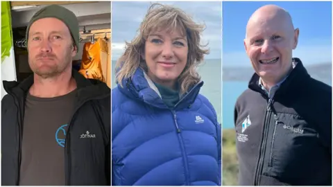 Mark Hicks from Tenby Adventure, local wildlife campaigner Dagmarr Moore and park authority boss Tegryn Jones