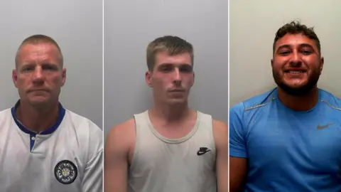 North Yorkshire Police suspects Gavin Tuohey, Rhys Morgan and Jamal Lazrak 