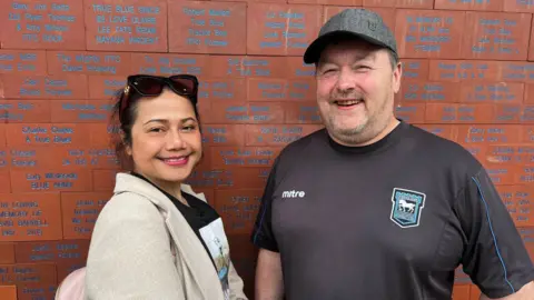 John Fairhall/BBC Jan Frode Antonsen with his wife Ponrawin Antonsen