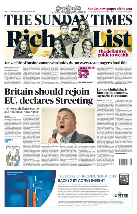 78706e90-516f-11f1-b682-cf91850925ea.png The Papers: 'Labour rivals want to rejoin EU' and 'survival of the fittest'