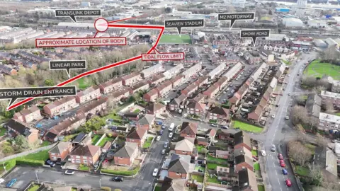 Un mapa que muestra varias áreas mencionadas en la investigación.