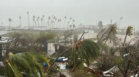 Reuters Damaged buildings and trees successful  St. Vincent and the Grenadines