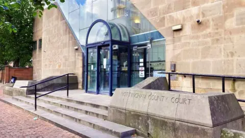 Nottinghamshire Police The front of a stone court building