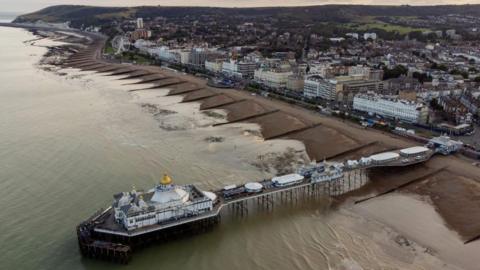 Aerial view over Eastbourne