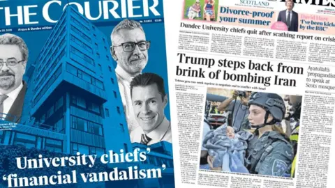 Newspaper front pages from June 20