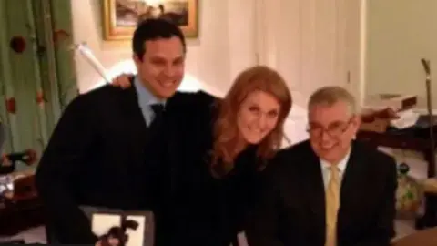 US Department of Justice David Stern, Sarah Ferguson and Andrew Mountbatten-Windsor pictured together.
