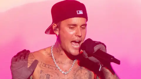 ustin Bieber performs on day three of Sziget Festival 2022 on Óbudai-sziget Island on August 12, 2022 in Budapest, Hungary.