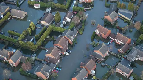 Getty Images Houses in Blackett Close inundated with flood water on February 16, 2014 in Staines-Upon-Thames