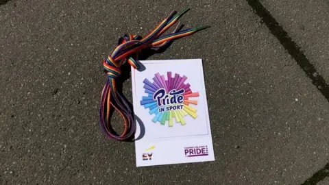 Pride in Sport rainbow shoelaces