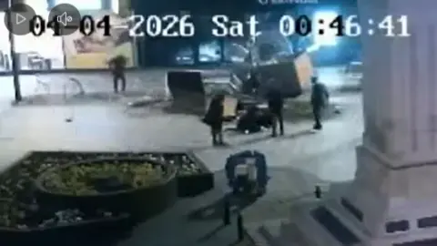 Facebook A grainy CCTV image of the crash scene.