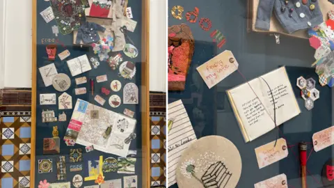 The new panel created for the Leeds Tapestry on display at Leeds Central Library.