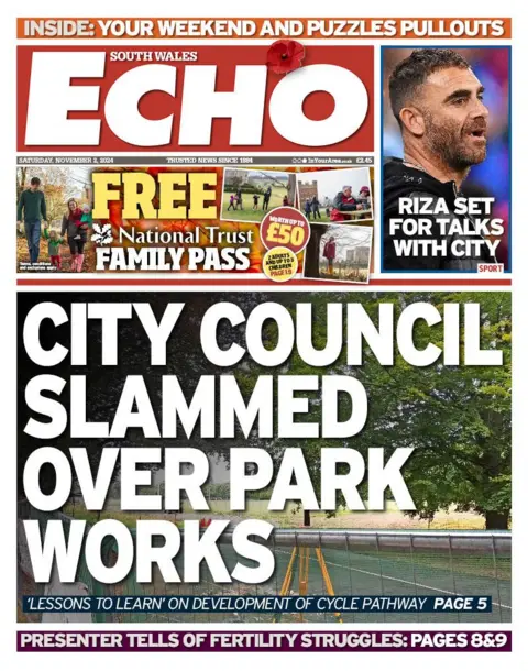 South Wales Echo  South Wales Echo front page