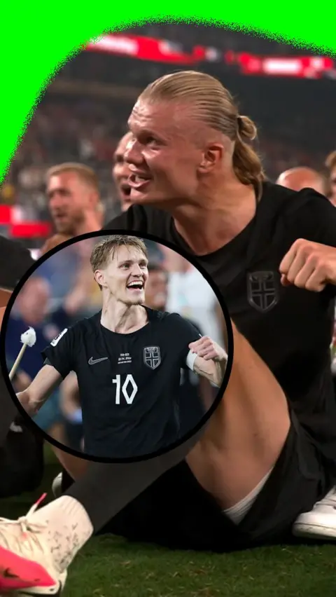 Norway's Erling Haaland and Martin Odegaard