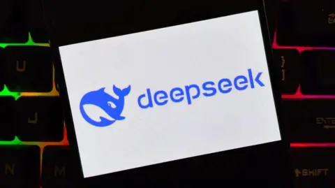 Getty Images The logo of Chinese AI app DeepSeek