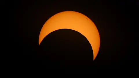 A partial solar eclipse