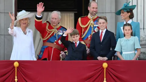 Royal family on the balcony of Buckingham Palace