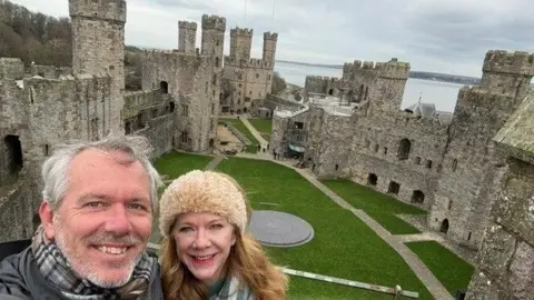 Jeff Narvil Jeff and Fran in a castle during their trip
