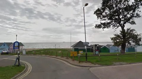 Road leading to beach.